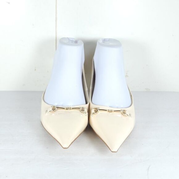 Sam Edelman Women's Kaya US7 Off White Leather Pointed Toe Kitten Heel Pump - Picture 3 of 16